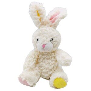 Sound And Light Bunny Rabbit Plush White Multi-colored 12" Ruffled Fur Easter